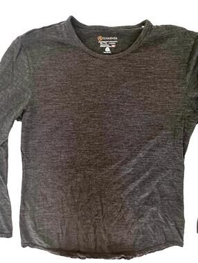 Cloudveil Men's Dark Gray 100% Merino Wool Crew Neck Base Layer Shirt - XL